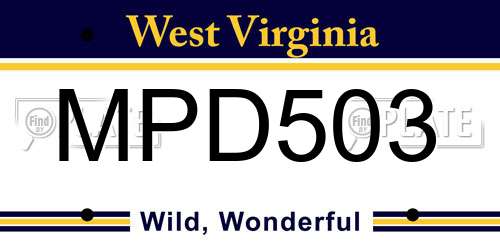 MPD503 West Virginia License Plate