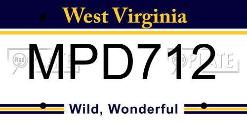 MPD712 West Virginia License Plate