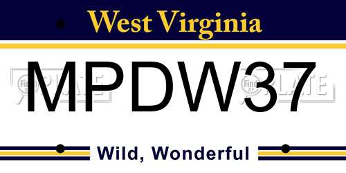 MPDW37 West Virginia License Plate