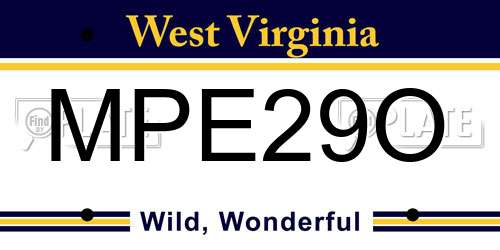 MPE29O West Virginia License Plate