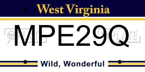 MPE29Q West Virginia License Plate