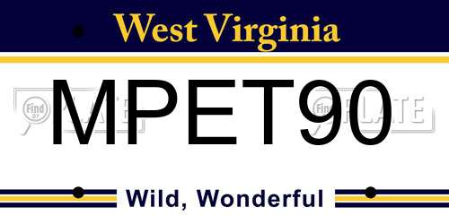 MPET90 West Virginia License Plate