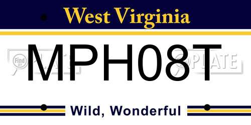 MPH08T West Virginia License Plate