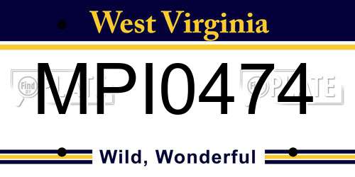 MPI0474 West Virginia License Plate