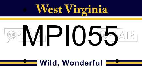 MPI055 West Virginia License Plate