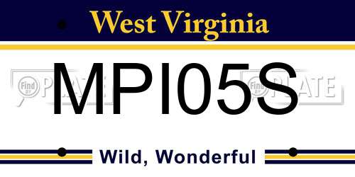 MPI05S West Virginia License Plate