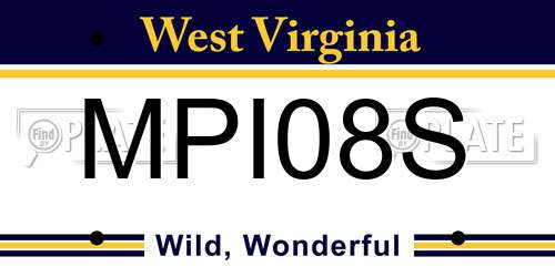 MPI08S West Virginia License Plate