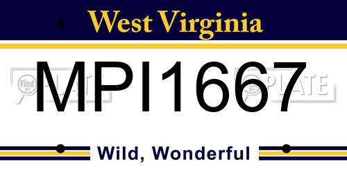 MPI1667 West Virginia License Plate