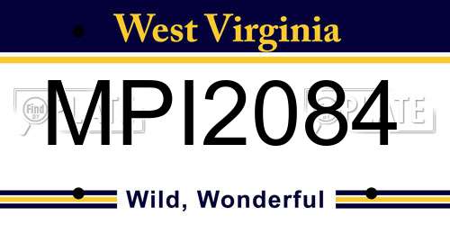 MPI2084 West Virginia License Plate