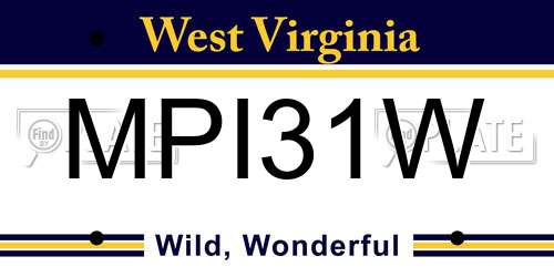 MPI31W West Virginia License Plate