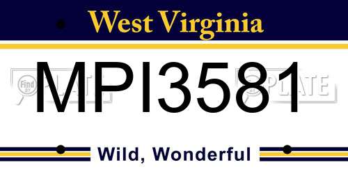 MPI3581 West Virginia License Plate