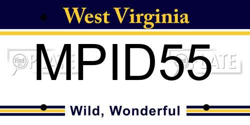 MPID55 West Virginia License Plate