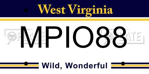 MPIO88 West Virginia License Plate