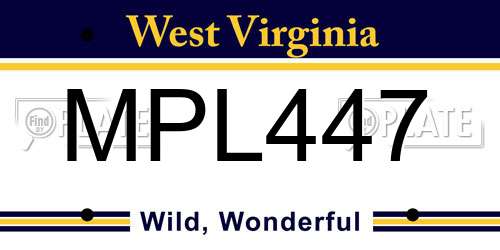 MPL447 West Virginia License Plate