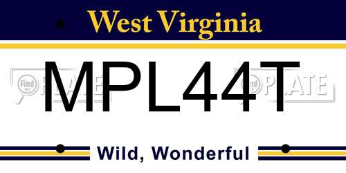 MPL44T West Virginia License Plate