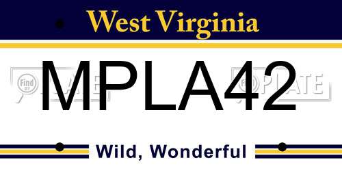 MPLA42 West Virginia License Plate