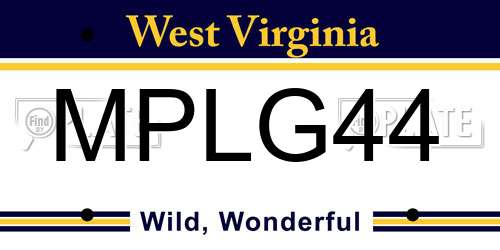 MPLG44 West Virginia License Plate