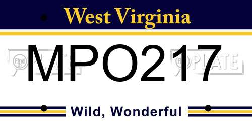 MPO217 West Virginia License Plate