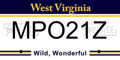 MPO21Z West Virginia License Plate