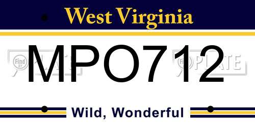 MPO712 West Virginia License Plate