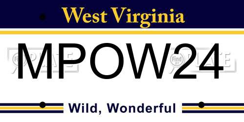 MPOW24 West Virginia License Plate