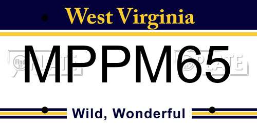 MPPM65 West Virginia License Plate
