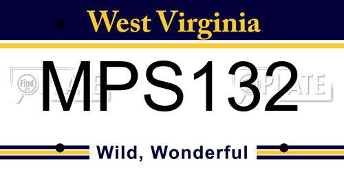 MPS132 West Virginia License Plate