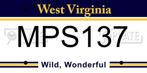 MPS137 West Virginia License Plate