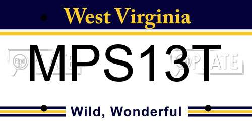 MPS13T West Virginia License Plate