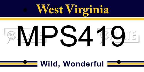 MPS419 West Virginia License Plate