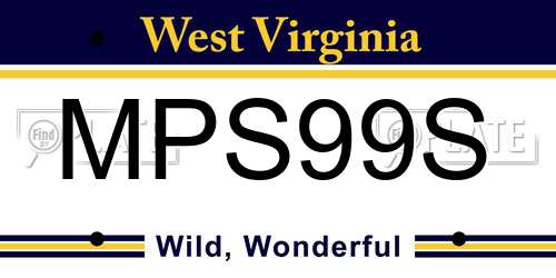 MPS99S West Virginia License Plate