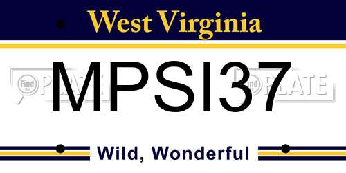 MPSI37 West Virginia License Plate
