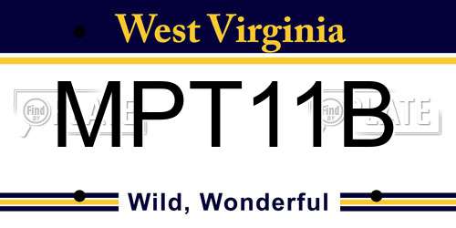 MPT11B West Virginia License Plate