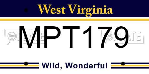 MPT179 West Virginia License Plate