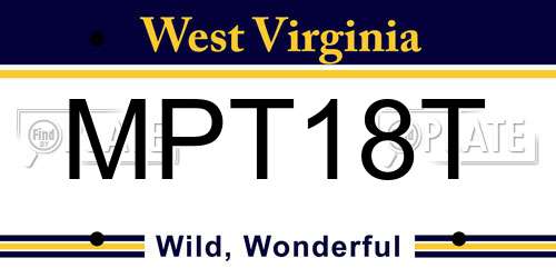 MPT18T West Virginia License Plate