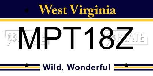 MPT18Z West Virginia License Plate