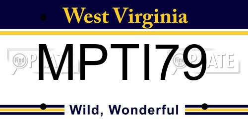 MPTI79 West Virginia License Plate