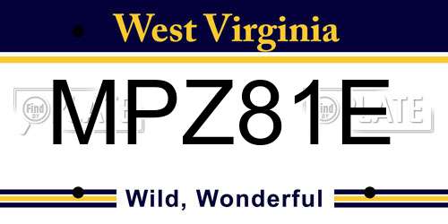 MPZ81E West Virginia License Plate