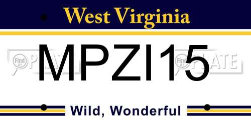 MPZI15 West Virginia License Plate