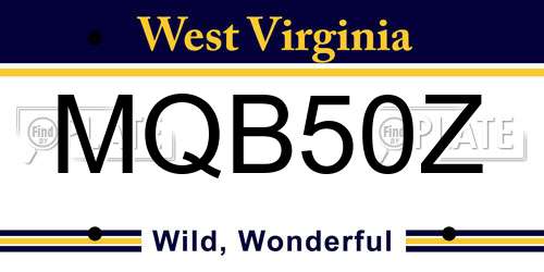MQB50Z West Virginia License Plate