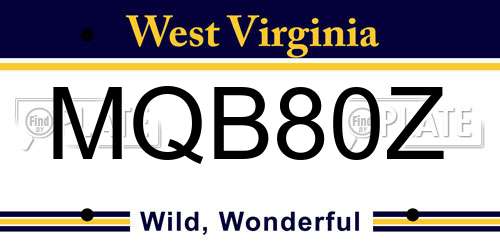 MQB80Z West Virginia License Plate