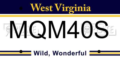 MQM40S West Virginia License Plate