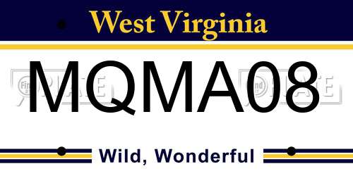 MQMA08 West Virginia License Plate