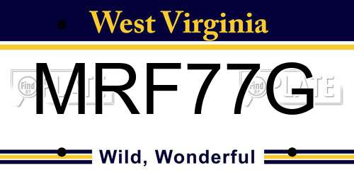 MRF77G West Virginia License Plate