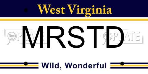 MRSTD West Virginia License Plate