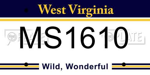 MS1610 West Virginia License Plate