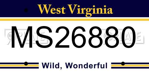 MS26880 West Virginia License Plate