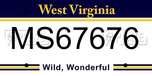 MS67676 West Virginia License Plate