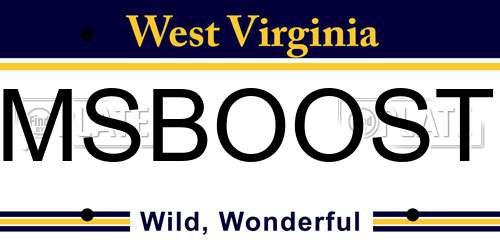 MSBOOST West Virginia License Plate