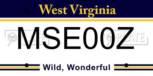 MSE00Z West Virginia License Plate